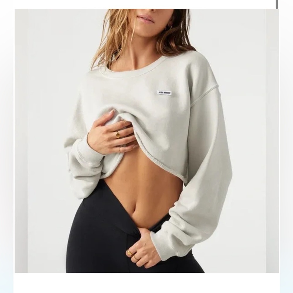 Joah Brown Cut Off Sweatshirt in Sahara French Terry